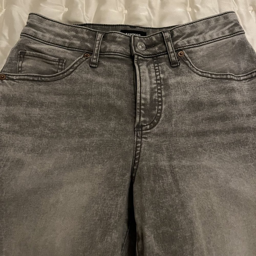 Women's Express Grey Curvy Skinny Mid Rise Jeans Size 4R